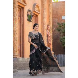 Saree de fête avec fil Zari Dori Work-Robes élégantes pour les occasions spéciales - Product Image 3