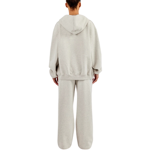 Ensemble de survêtement décontracté pour femme avec haut à manches amples et pantalon à jambes larges, taille élastique à cordon de serrage, deux pièces pour tenue quotidienne - Product Image 2