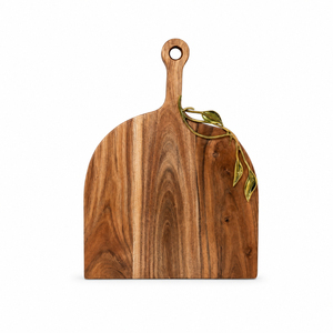 Tabla de Quesos de Madera con Decoración de Hoja de Ginkgo y Mariposa en Latón, Plato Decorativo de Madera para Servir Charcutería, Venta al Por Mayor - Product Image 3