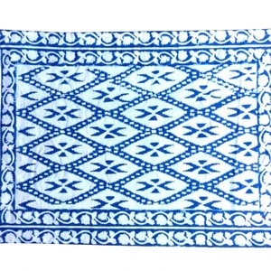 Eco Friendly Custom Block Printing Fabric Table <b>Placemats</b> & Napkins Set Christmas Party Dinning Table Linen Handkerchief Mat Set - Product Image 1