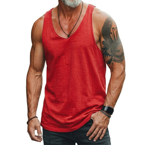 Camisetas sin mangas para hombre de alta calidad a precio mayorista, de algodón suave, con bajo curvo, ajuste muscular, sin mangas, personalizables al por mayor. - Product Image 1