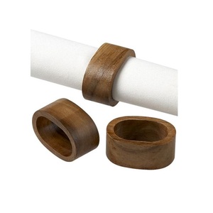 Ensemble d'anneaux de serviette en bois, accessoires décoratifs de table pour mariages, dîners, événements, restaurants, repas de fêtes et célébrations - Product Image 5