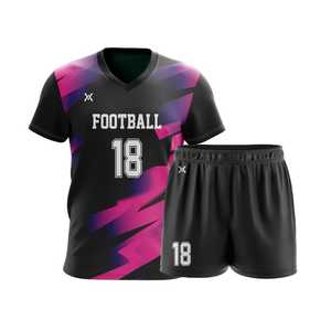 ชุดเสื้อฟุตบอลสีดำ คอวี แขนสั้น พิมพ์ลายแบบซับลิเมชั่น ระบายเหงื่อได้ดี สำหรับผู้ใหญ่ ยูนิเซ็กซ์ หมายเลข 18 - Product Image 3