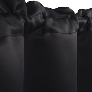 Modern 100% Blackout Pleated Half <b>Curtain</b> 2 Panels with Scallop Design and Hooks for Home Office Hotel Cafe <b>Kitchen</b> Use - Product Image 3