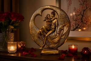 Bronze Abstract <b>Heart</b> for Couple Sculpture Artistic Handmade Tabletop Bedroom Valentine's Day Home Decor - Product Image 1