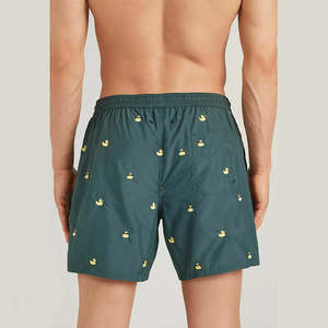 Shorts de bain pour hommes, anti-UV, polyester/coton, séchage rapide, motif uni personnalisé, shorts de plage et d'entraînement - Product Image 2