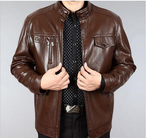 High Quality Men's Leather Motorcycle <b>Racing</b> <b>Jacket</b> with Flame-Retardant Protection Quick Dry & Breathable Plus Size - Product Image 3