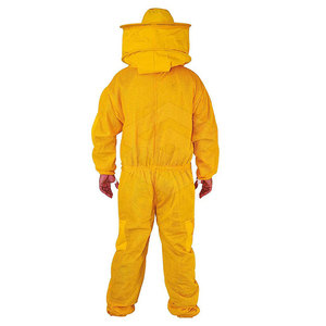 SALVA LEATHER Yellow Casual Full Body Beekeeping <b>Suit</b> with Ventilated Hood and Mesh Face Shield for Four Seasons Use - Product Image 2