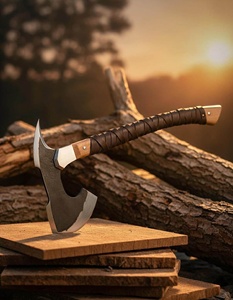 Hache de combat nordique forgée à la main |   Lame gravée avec un motif de nœuds de dragon |   Cadeau pour collectionneur - Product Image 2