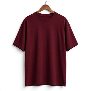 T-shirt à manches courtes pour homme, couleur unie personnalisée, col rond, coupe classique, 100% coton jersey tricoté, vêtements décontractés - Product Image 1