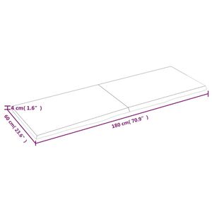 Mueble de baño de madera maciza marrón claro de 70.9"x23.6"x(0.8"-1.6") con encimera con tratamiento de luz - Product Image 6
