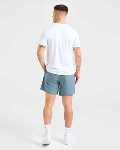 Conjunto de Camiseta y Pantalones Cortos de Verano para Hombre, Color Blanco Sólido, Tejido de Punto, 100% Algodón, Ligero, Transpirable, Informal, de Dos Piezas - Product Image 2