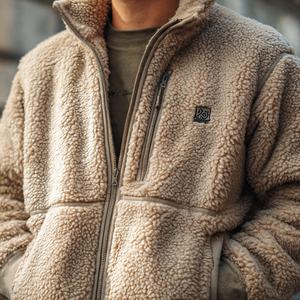 Outdoor Winter Sherpa Hood <b>Jacket</b> Men's Sherpa Fleece <b>Lined</b> <b>Jackets</b> Zip Up Fleece Sherpa <b>Jacket</b> Men - Product Image 4