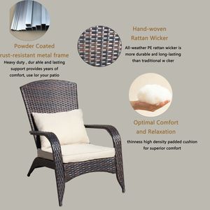 Sedia da Patio Beige con Cuscini Confortevoli - Product Image 4