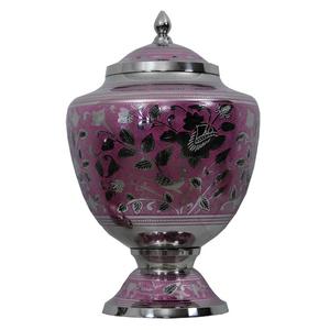 Urnes funéraires en laiton de haute qualité pour adultes, avec gravure, finition en étain et émail rose, pour cendres humaines. - Product Image 6
