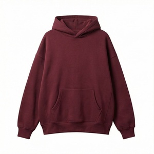 Pure Cotton Oversized Hoodie Drop Shoulder Streetwear Pullover Custom Logo Full Sleeves <b>Knee</b> Length Solid Pattern OEM - Product Image 1