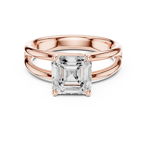 แหวนแต่งงานเพชรทรงแอสเชอร์ 2 กะรัต ทองคำแท้ 14k  พร้อมใบรับรอง IGI  เพชรเพาะเลี้ยงในห้องปฏิบัติการคุณภาพ E VS1 สำหรับผู้หญิง - Product Image 5