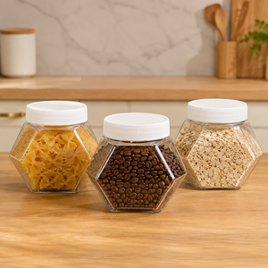 Frasco Transparente Hexagonal de Plástico PET de 2200 ml para Almacenamiento de Dulces, con Tapa Blanca de Rosca, para Alimentos y Bocadillos, Fabricante de Vietnam - Product Image 2