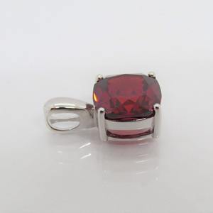 Collier en argent sterling avec pendentif vintage en topaze blanche aquamarine et grenat, pierre précieuse rouge taille coussin, bijou pierre de naissance de janvier - Product Image 6