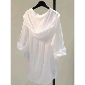 Women Hoodies New Plus Size Summer New Women Hooded <b>Sunscreen</b> Shirt Coat Leisure Thin Double Pocket Sun Protection Jac - Product Image 5