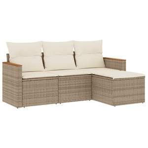 Set Divano da Giardino Beige e Bianco Crema per Patio, Elegante Arredamento da Esterno - Product Image 2
