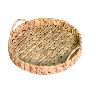 Handcrafted WATER HYACINTH <b>TRAY</b> FRUIT STORAGE BASKET with Metal Frame and Handles Eco-Friendly Storage <b>Tray</b> - Product Image 1