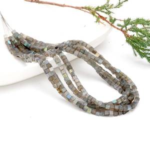 Natural Labradorite Box Shape Gemstone Beads Strands 4.5-5mm Loose Labradorite Beads For Jewelry Bracelet Making Wholesale Bulk - Product Image 6