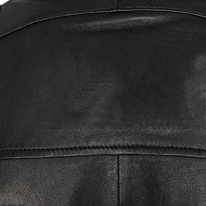<b>Men</b> Genuine Leather Cafe Racer <b>Jacket</b> Slim Fit Zip Band Collar Minimalist Style Black Tan OEM Wholesale - Product Image 3