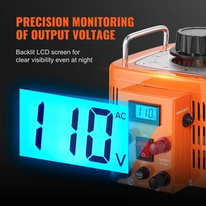 Trasformatore di Tensione Variabile Automatico 3000VA, 23 Amp, Ingresso 110V, Uscita 0-130V, Regolatore di Tensione AC con Display LCD, 4 Fusibili Extra - Product Image 6