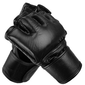 Gants d'entraînement de boxe professionnelle MMA, design personnalisé, cuir PU, sangle de poignet réglable, antidérapants - Product Image 1