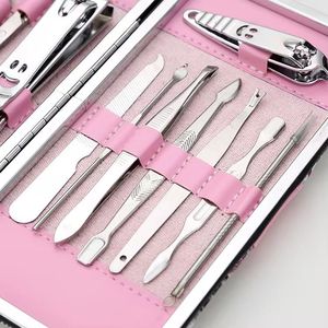 Morje Surgical 12In 1 Stainless Steel <b>Nail</b> Kit With Pink Floral Case Portable Manicure <b>Set</b> For Adults - Product Image 5