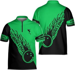 New Design Custom Knitted Print Quick Dry <b>Bowling</b> for Shirt for Men - Product Image 1