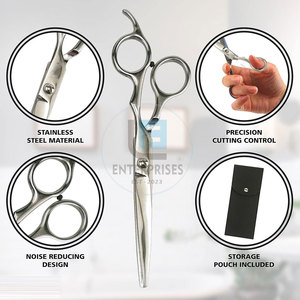 Soins des cheveux et coiffure, ciseaux de barbier professionnels en acier inoxydable, couleur unie, nouveau design, durables et légers - Product Image 2