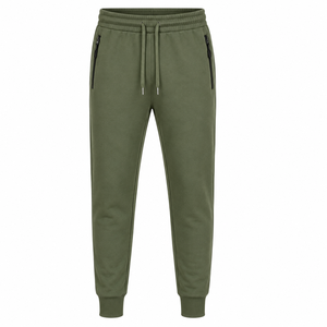 Ensemble de survêtement essentiel vert olive avec sweat à capuche et pantalon, tenue 100 % coton de qualité supérieure, vente en gros OEM - Product Image 5