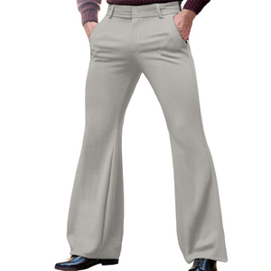 Modern Minimalist Plain Plaid Wide Trousers Men Front Pleat Detail Side Pockets Belt Loops Loose Fit Bottom - Product Image 5