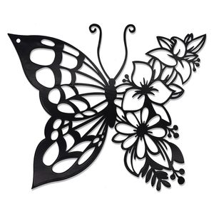 Metal Flowers Wall Decor <b>Black</b> Wall Decor Metal Flower Art Farmhouse Wall Decor Multiple Flowers Hanging Decor for <b>Bathroom</b> Livi - Product Image 3