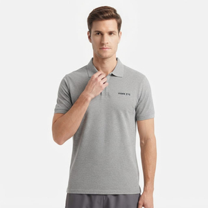 Polo pour homme de haute qualité, personnalisé, en coton uni, brodé, imprimé, gris - Product Image 6