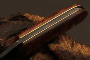 Custom Handmade Carbon Steel Drop Point Skinning Knife With Wood Handle 0.6mm Blade Thickness DIY Knives - Product Image 4