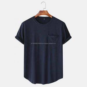 Camiseta de Verano de Alta Calidad 100% Algodón con Logotipo Personalizado Estampado para Hombre, Camiseta Lisa con Cuello Redondo y Bolsillo Delantero - Product Image 2