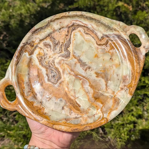 Plateau en onyx, 8 pouces, plat unique en pierre naturelle, pour la cuisine, la décoration de la maison, la vaisselle de restaurant, cadeau - Product Image 1