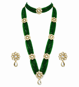 Indian Stylish Layered Pearl Rani Haar Long Kundan Necklace Zircon Alloy Jewellery Set Wedding Engagement Party Gift Hiphop Gold - Product Image 3