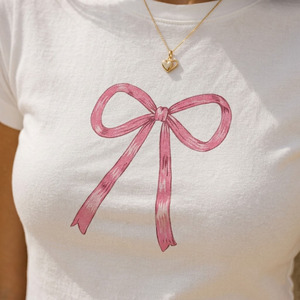 Women’s Fitted Baby Tee 100% Organic Cotton Knit Jersey Crop <b>Top</b> Anti-Static Custom <b>Y2K</b> Tee - Product Image 4