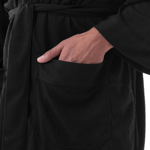 Albornoz de Manga Larga para Hombre, de Alta Calidad, con Cuello Chal, Tejido de Algodón Terry/Bambú, Térmico, Transpirable, Grueso, Ligero y de Secado Rápido - Product Image 5