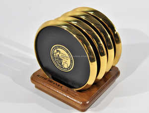 Petits sous-verres circulaires en marbre au design élégant, parfaits pour les bars, les mariages, les événements et la vaisselle élégante, ensemble de 6 pièces - Product Image 3