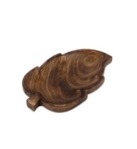 Assiette ronde en bois d'acacia écologique pour desserts, dîners, gâteaux, friandises et fruits - Product Image 3