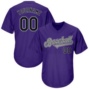 Maillot de baseball personnalisé au design tendance avec passepoil contrastant sur les manches, nom et numéro d'équipe personnalisés, tenue sportive d'équipe, vente en gros OEM - Product Image 1