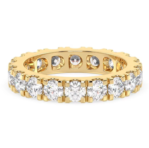 แหวนแต่งงานเพชรเลี้ยงในห้องปฏิบัติการทรงกลมแบบเต็มวง 14K ทองคำ สำหรับผู้หญิง สี E ความสะอาด VVS2 ได้รับการรับรอง เครื่องประดับชั้นดี - Product Image 2