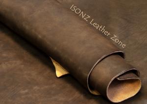 Cuir de buffle biologique turc tanné végétal Crazy Horse bicolore pour sacs, ceintures et chaussures - Product Image 3