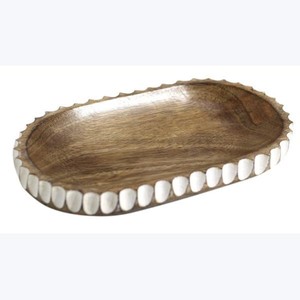 Bandeja de Servir Hecha a Mano de Madera de Mango - Acabado Natural al por Mayor |   Aqdus Saleem - Product Image 3
