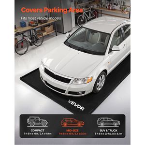 Tappetino Antiscivolo in PVC per Garage 7 ft x 18 ft, Resistente e Impermeabile con Tergivetro per Pulizia, Tappeto di Contenimento per Auto - Product Image 2
